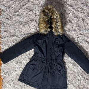 Urban Republic Black Ski Jacket with Faux Fur Hood